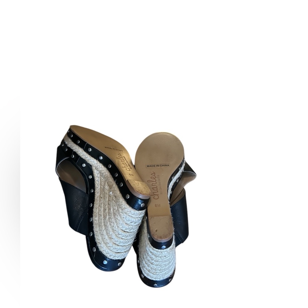 Charles by charles David Black Wedge Sandals - Picture 2 of 4